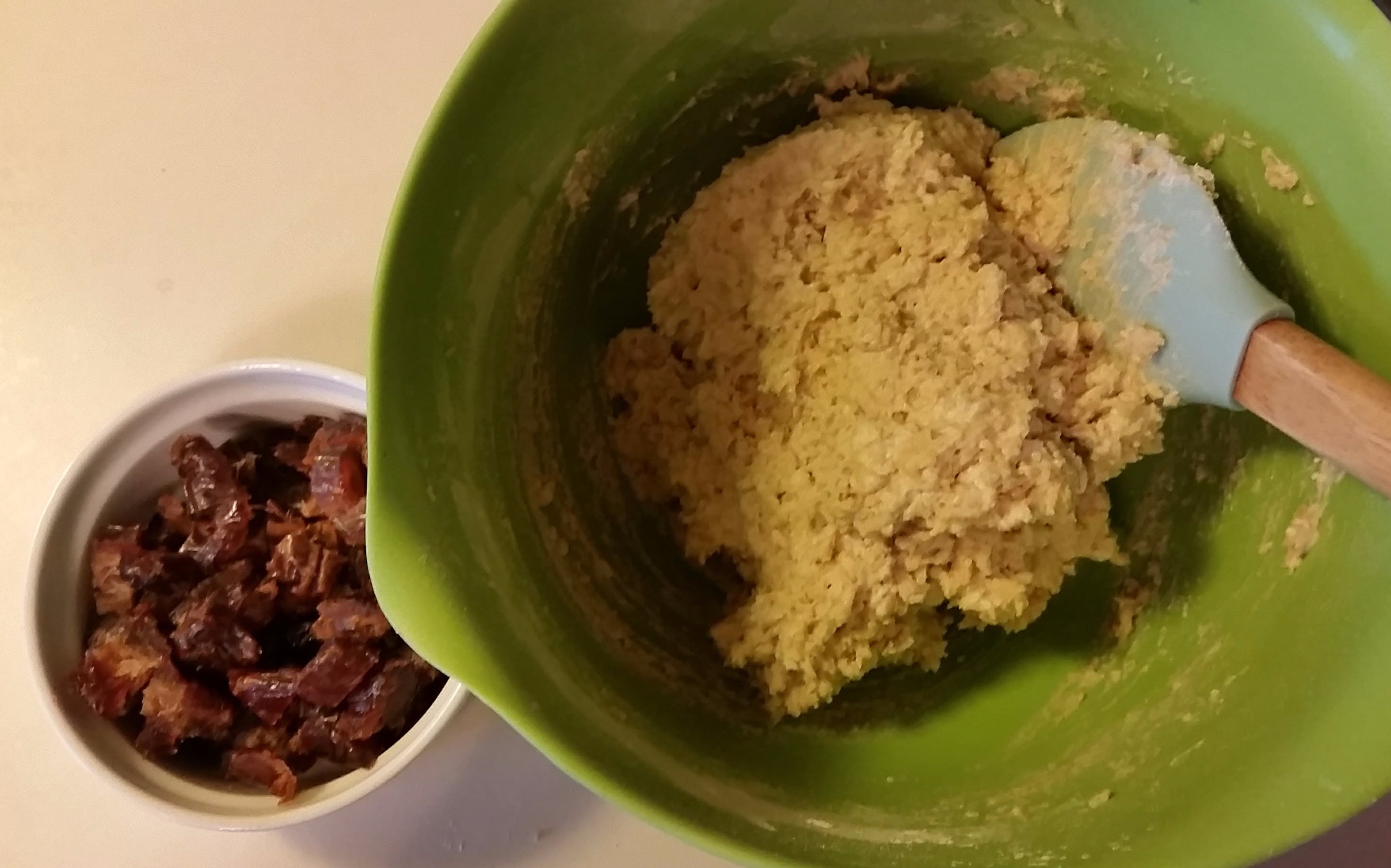 Oatmeal buttermilk muffin batter
